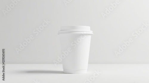 Wallpaper Mural A Blank White Take-Away Cup with Lid on a Plain White Background Ready for Your Design and Branding Torontodigital.ca