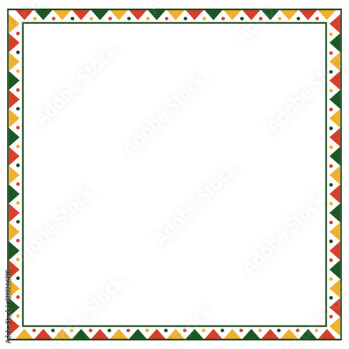 Black History Month Tricolor Square Frame Border