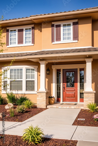 Wallpaper Mural Dream house exterior: Stunning architecture, landscaping, and design. A perfect suburban home with a welcoming entrance and beautiful garden. Torontodigital.ca