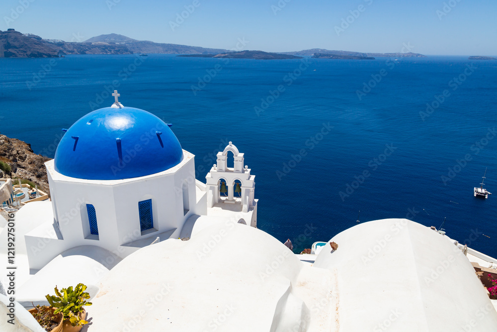 Dome of the church in Oia,Santorini,Greece