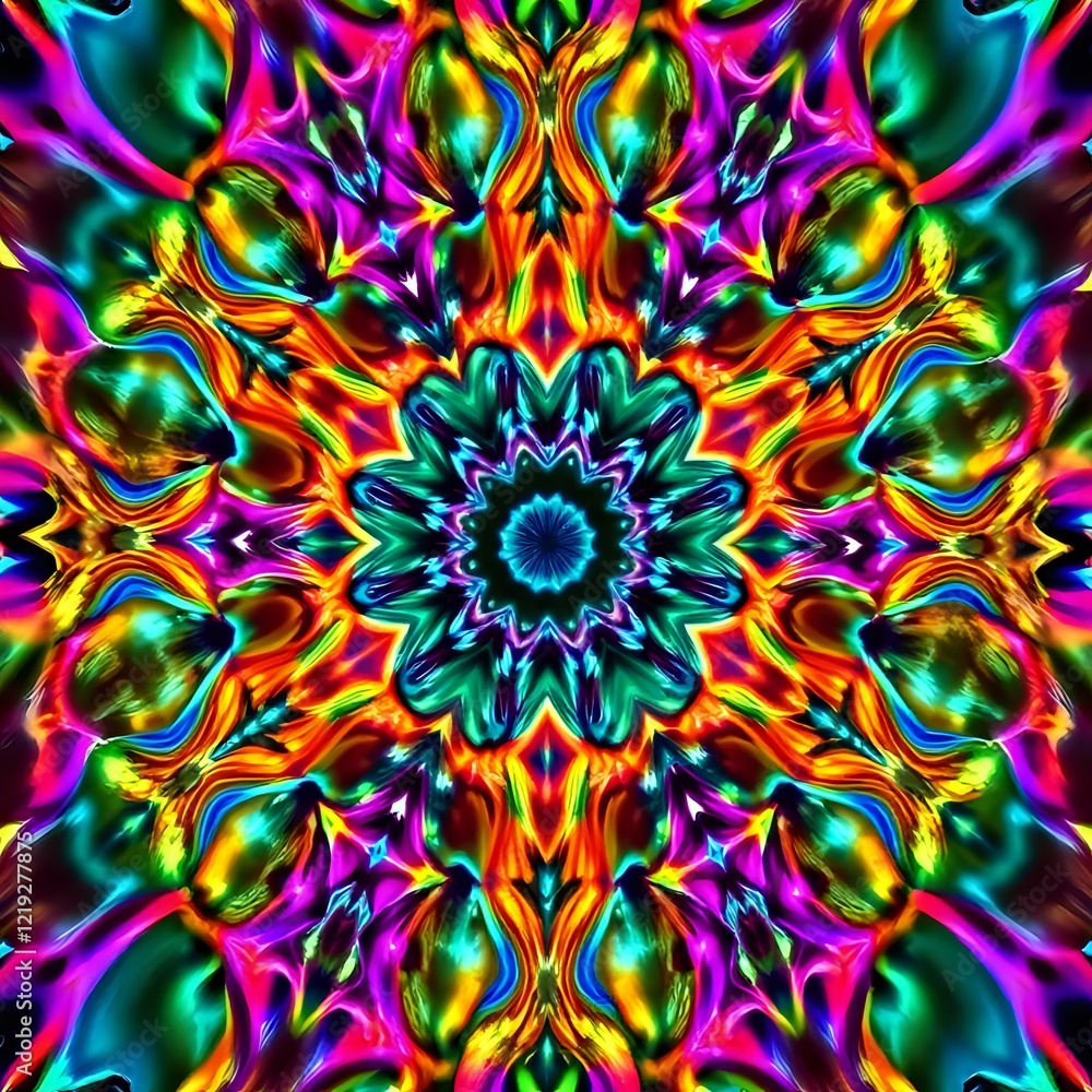 Vibrant Optical Illusion Art - Futuristic Fractal Pattern Vibrant Optical Illusion Art - Futuristic Fractal Pattern