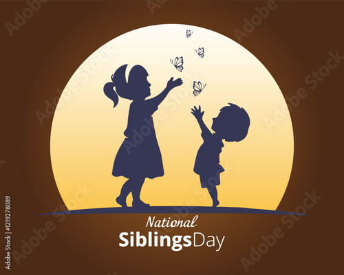 Siblings Day. Siblings love template for banner, card, poster, background.