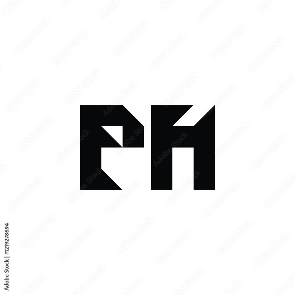 Fototapeta premium PH monogram logo design letter text name symbol monochrome logotype alphabet character simple logo