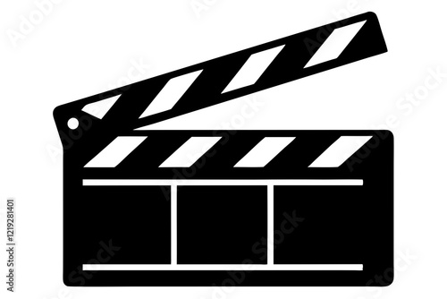 Movie clapperboard silhouette, Clapperboard glyph icon, Movie clapper board,