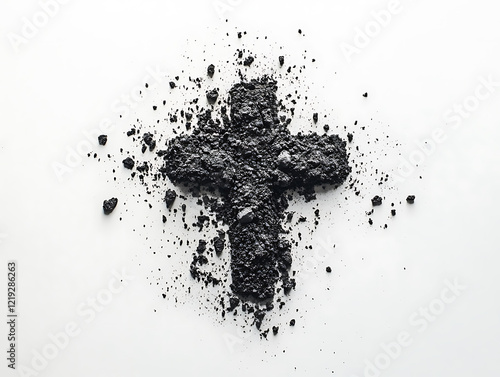 Ash Wednesday Cross Image Lent Religious Symbol photo