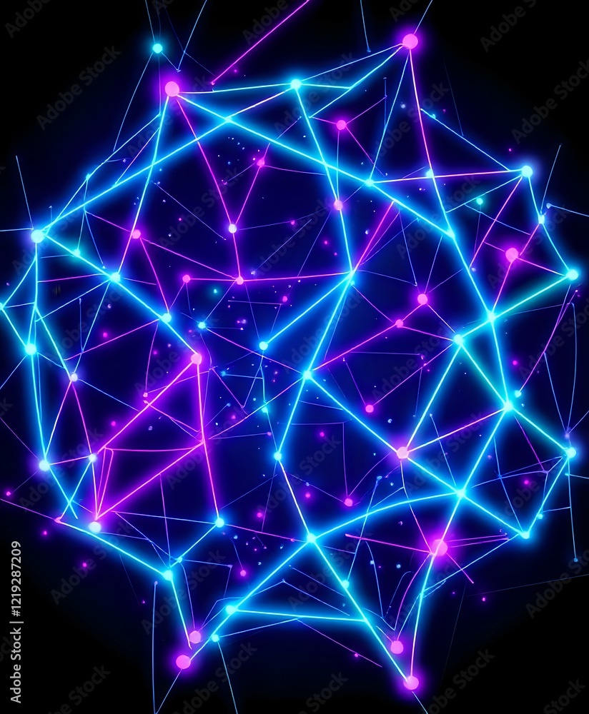 Fototapeta premium Vibrant Neon Constellation Pattern