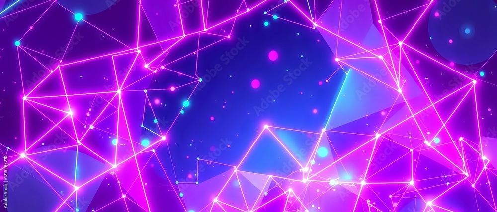 Vibrant Galactic Dreamscape - Abstract Neon Geometric Pattern Vibrant Galactic Dreamscape - Abstract Neon Geometric Pattern