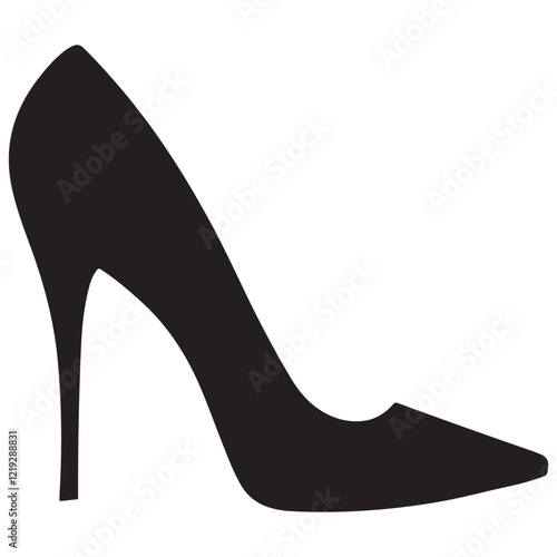 woman high heel icon, shoe high heel vector silhouette