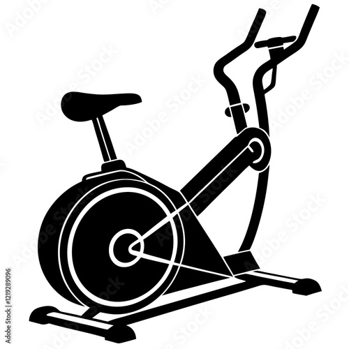 Elliptical machine Silhouette vector with white background