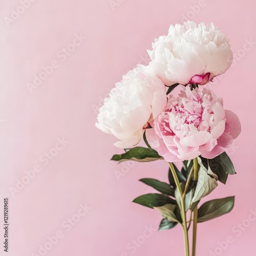 Wallpaper Mural Beautiful peonies arranged against a soft pink backdrop Torontodigital.ca