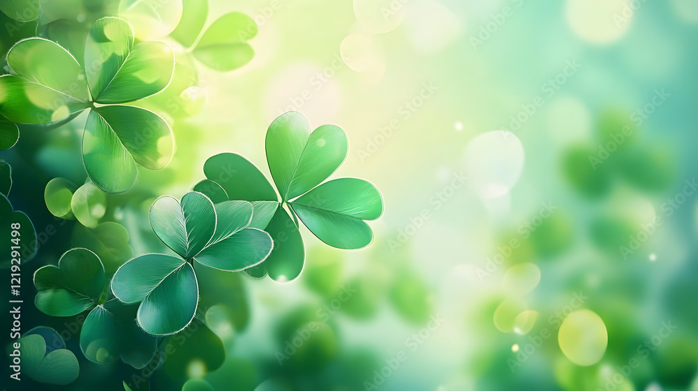 A stock illustration of a green clover leaf with a blurred background, perfect for St. Patrick s Day design concepts. The clover leaf is a symbol of luck A stock illustration of a green clover leaf with a blurred background, perfect for St. Patrick s Day design concepts. The clover leaf is a symbol of luck
