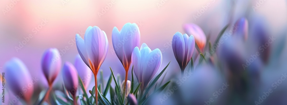 Colorful spring flowers background banner with copy space, in pastel colors of pink and purple, yellow and white, delicate and dreamy, depicting a floral field with detailed and soft-focus Colorful spring flowers background banner with copy space, in pastel colors of pink and purple, yellow and white, delicate and dreamy, depicting a floral field with detailed and soft-focus