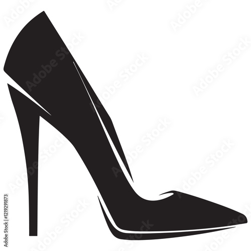 woman high heel icon, shoe high heel vector silhouette