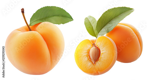 Ripe Peach fruit isolated on white background clipping path photo