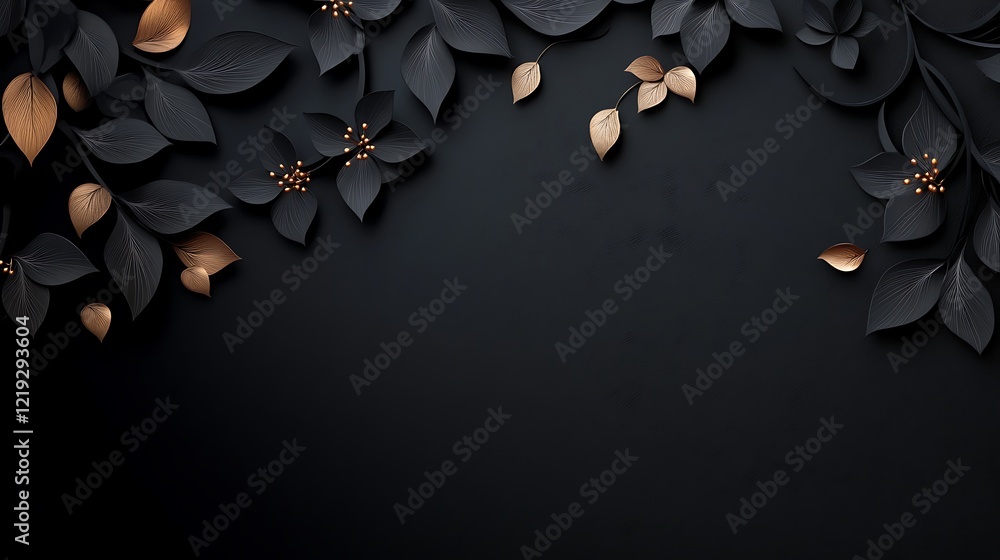 Elegant Black and Gold Floral Leaf Design Elegant Black and Gold Floral Leaf Design