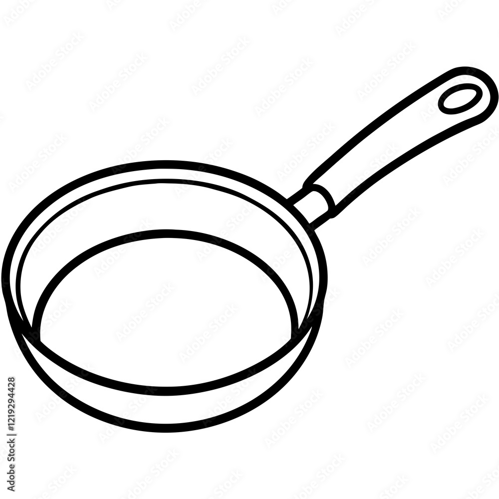 Clean and Simple Frying Pan Line Art Clean and Simple Frying Pan Line Art