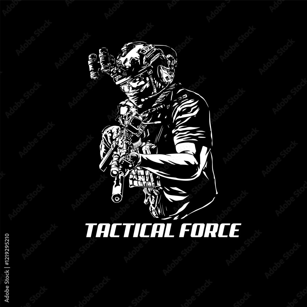 Fototapeta premium special force swat vector silhouette