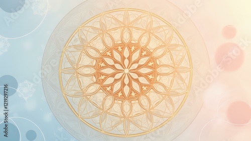 Sacred Geometry Mandala: Flower of Life Abstract Wallpaper for Meditation and Relaxation