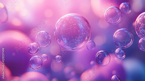 Wallpaper Mural A close-up view of translucent pink bubbles of varying sizes, Torontodigital.ca