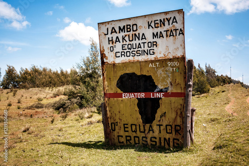 Equator crossing sign in Kenya