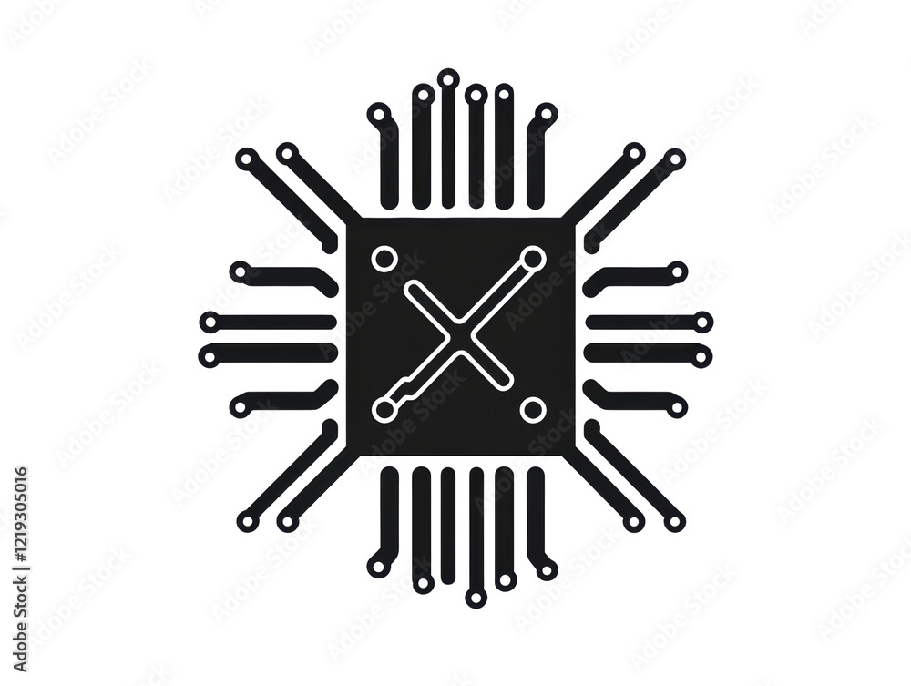 Isolated Black Circuit Board Microchip Isolated Black Circuit Board Microchip