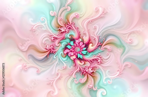 Vibrant Fractal Floralia - Dreamy Abstract Wallpaper