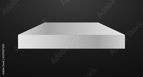 White podium square 3d Empty stage, product platform background, Vector illustration