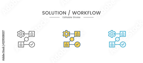 Solution icon set. Strategy and challenge symbol vector illustration.