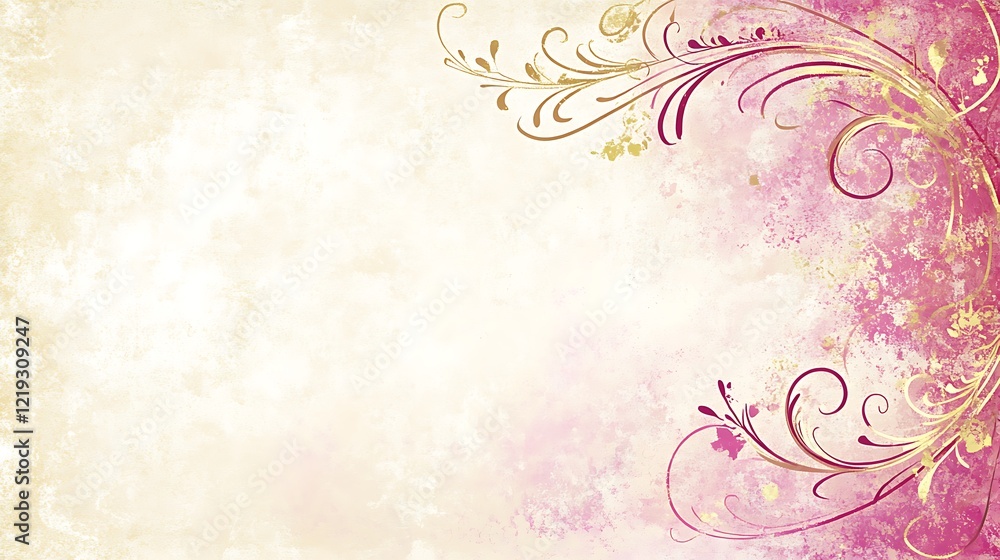 Elegant Pink and Gold Floral Design Background Elegant Pink and Gold Floral Design Background