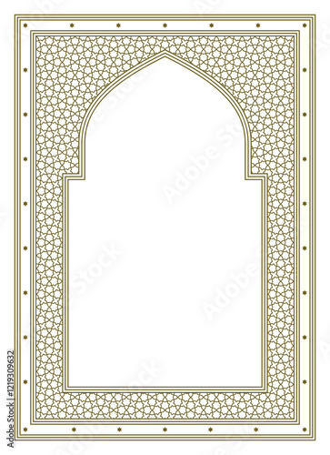 Frame in Arabic geometric style. Size A4 proportion