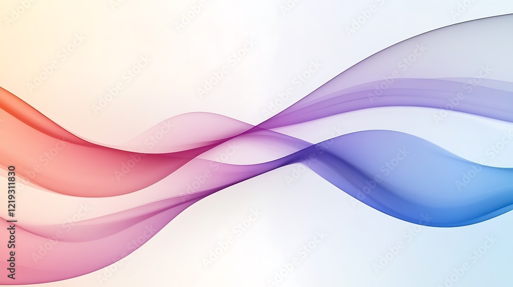 Naklejka premium Abstract Colorful Waves Flowing Gracefully Across White Background
