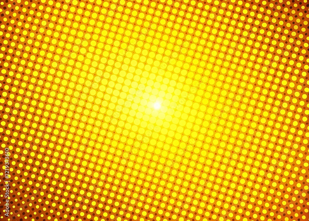 Retro Pop Art Yellow Halftone Dots Bokeh Background - Vintage Comic Style Illustration Retro Pop Art Yellow Halftone Dots Bokeh Background - Vintage Comic Style Illustration