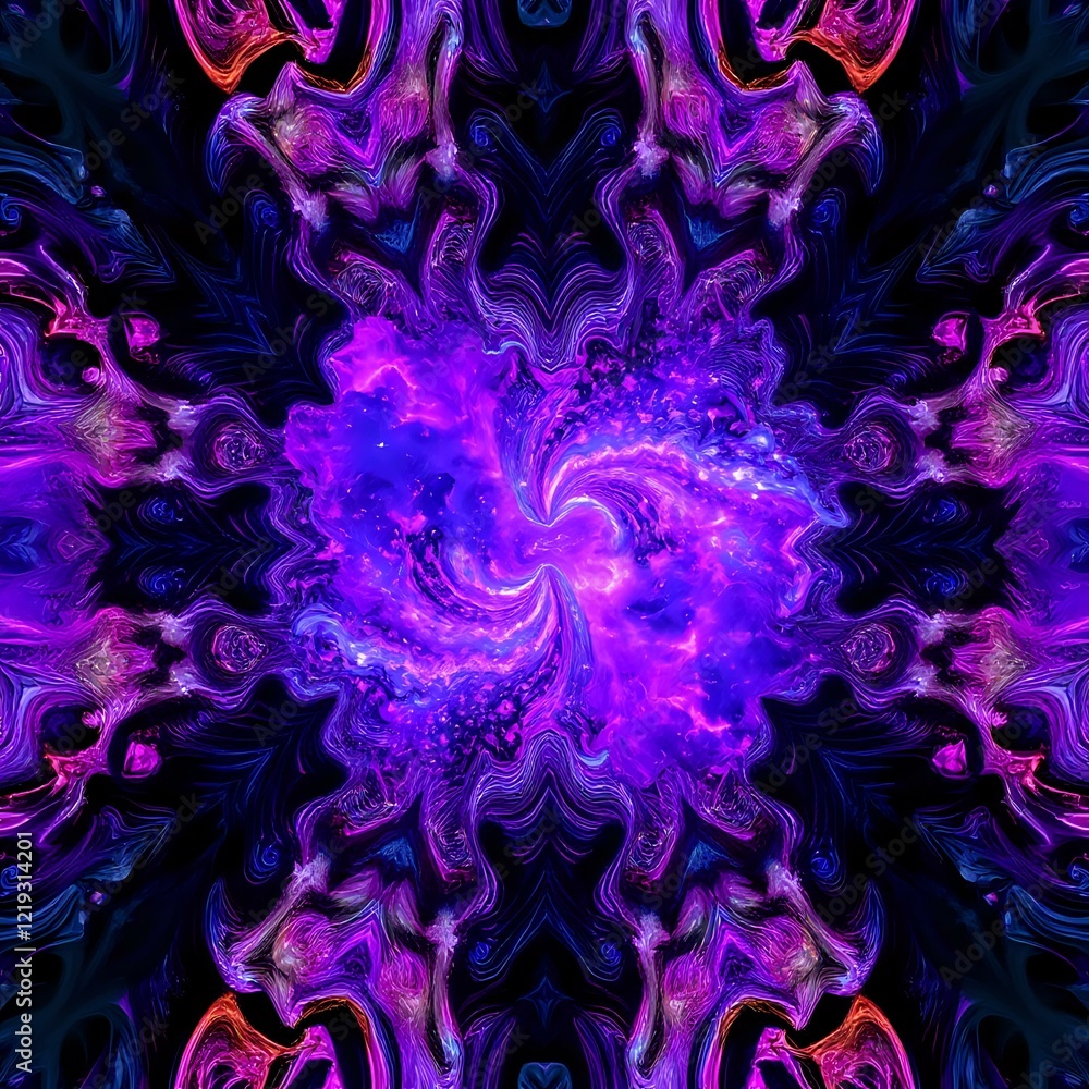 Fototapeta premium Vibrant Cosmic Swirl - Abstract Galaxy Art