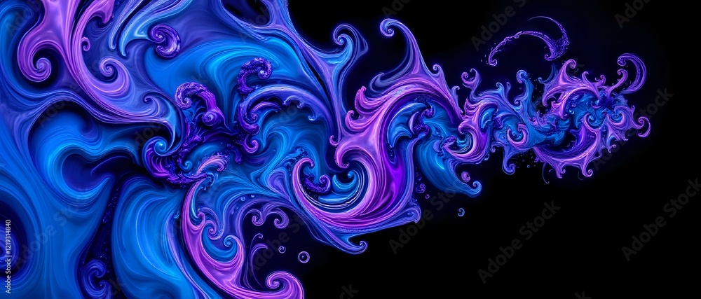 Vibrant Cosmic Fractal Wallpaper - Swirling Purple Blue Abstract Art Vibrant Cosmic Fractal Wallpaper - Swirling Purple Blue Abstract Art