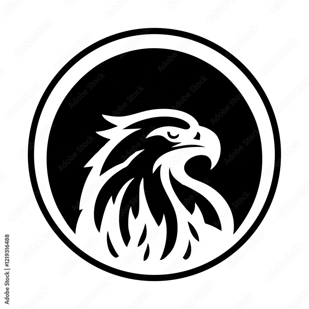 Fototapeta premium eagle head, simple vector logo