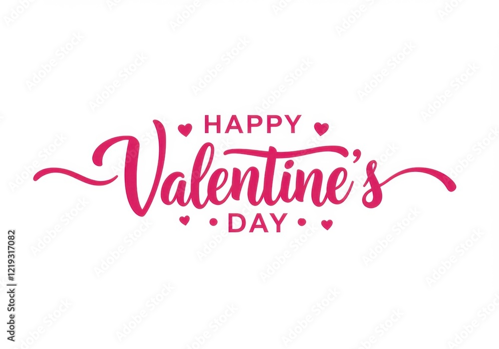 Valentine's Day typography, elegant cursive script, bright pink text, white background, minimalist design Valentine's Day typography, elegant cursive script, bright pink text, white background, minimalist design