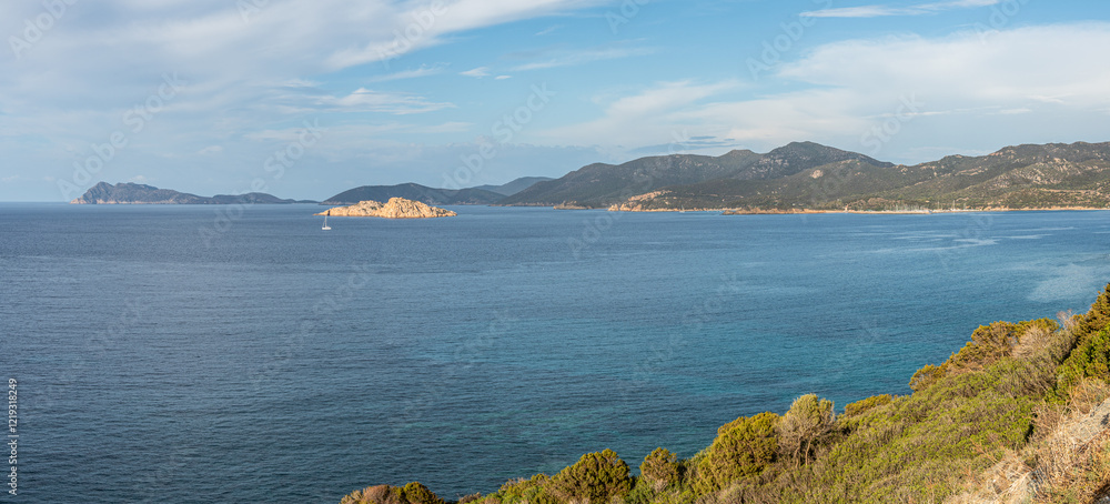 Aerial view of the Gulf of Teulada