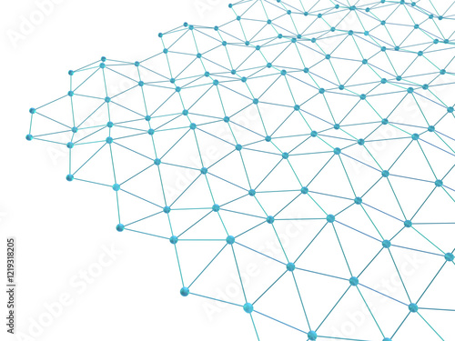 規則的に広がるネットワークの3Dイラストレーション