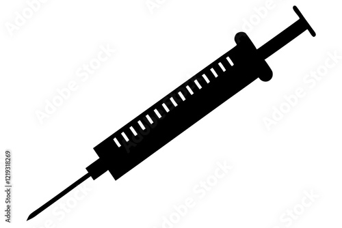 Syringe injection icon vector, medical syringe silhouette, Symbol, vector, illustration 