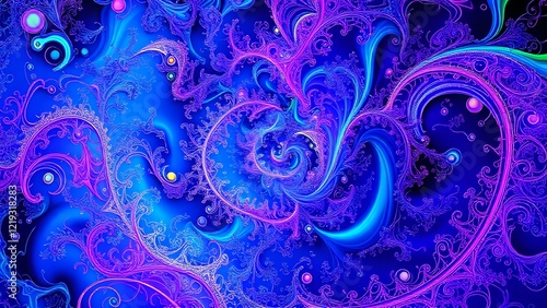 Wallpaper Mural Hypnotic Dreamscape: Vibrant Abstract Artwork with Swirling Patterns Torontodigital.ca