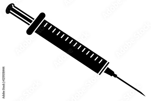 Syringe injection icon vector, medical syringe silhouette, Symbol, vector, illustration 