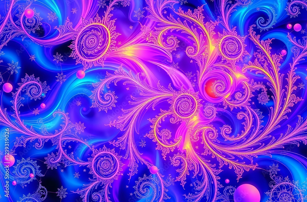 Cosmic Vortex: Hypnotic Purple and Blue Galaxy Design