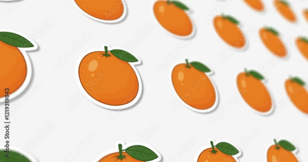 Orange pattern with movement on black and white background