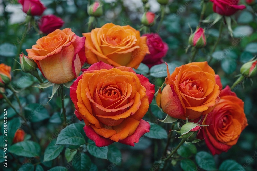 Beautiful colorful roses flower in the garden Beautiful colorful roses flower in the garden