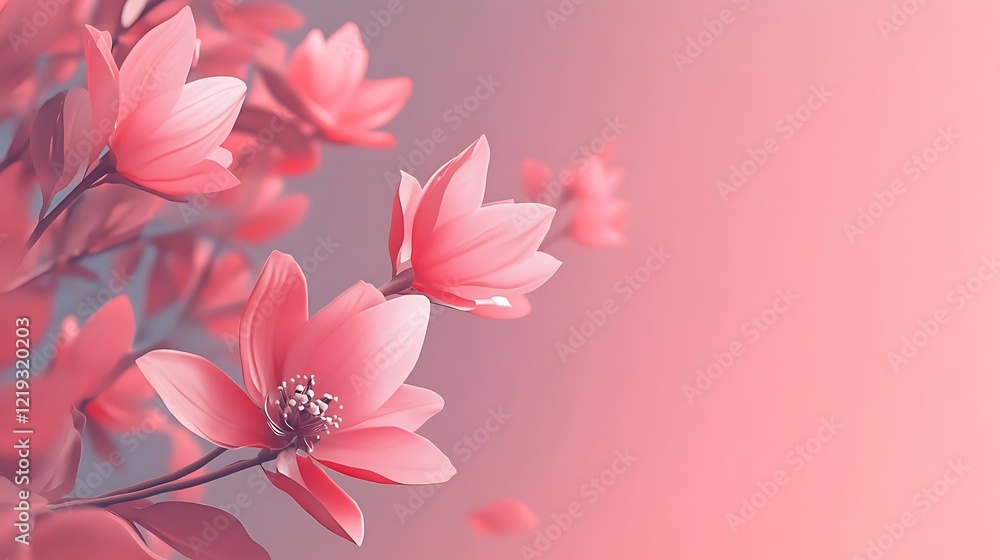Delicate Pink Magnolia Blossoms in Soft Light Delicate Pink Magnolia Blossoms in Soft Light