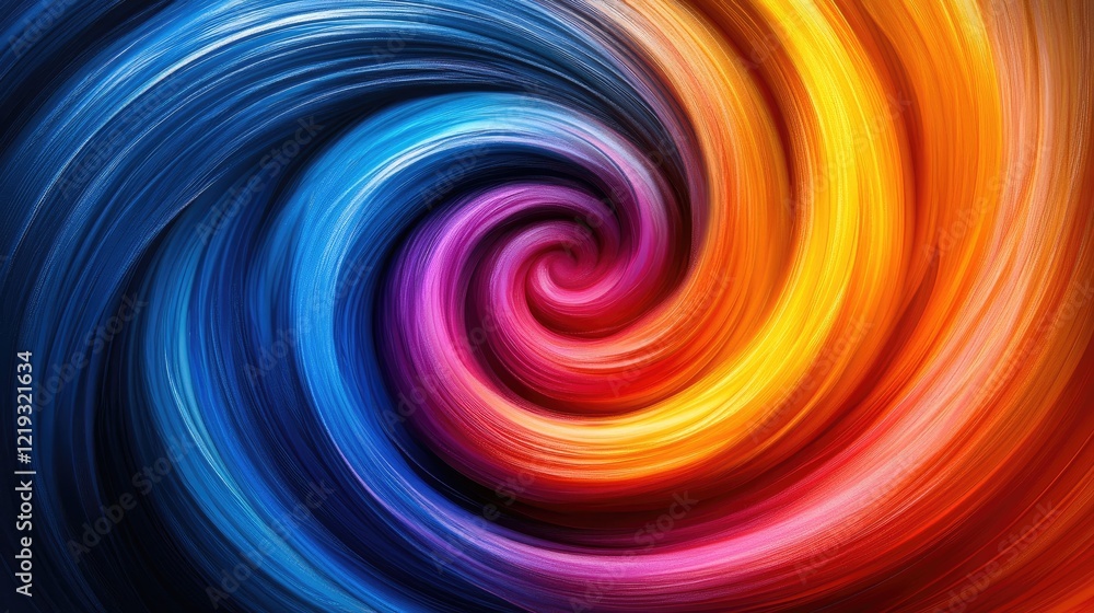 Abstract swirl of vibrant colors, featuring shades of yellow, orange, red, blue, and purple. Abstract swirl of vibrant colors, featuring shades of yellow, orange, red, blue, and purple.