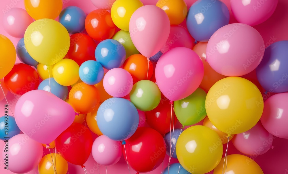 Colorful balloons on pink background balloon background balloon background party holiday celebration decoration Colorful balloons on pink background balloon background balloon background party holiday celebration decoration