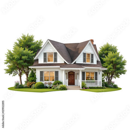Beautiful Suburban House Exterior Design Modern Home Dream House Real Estate Property 3d roof gray  
