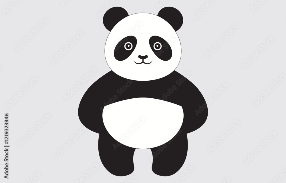 Fototapeta premium Hand drawn panda cute cartoon illustration on white background
