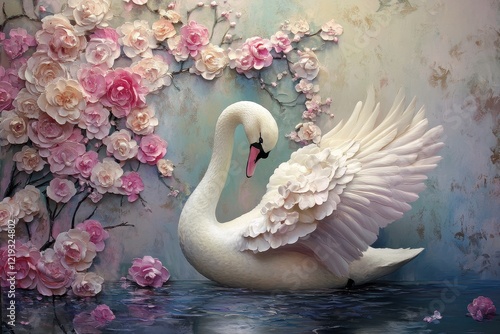 Wallpaper Mural Graceful Elegance: Swan Emergin. animals in the wild,water,mute swan Torontodigital.ca